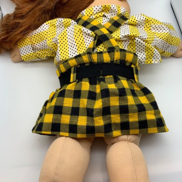 Vintage Cabbage Patch Kids Red Head & Blue Eyed Girl Original Plaid Outfit - Picture 12 of 16